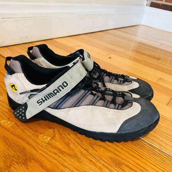 Shimano SPD SH-M036 Beige Leather Cycling Shoes Low Top Lace Up Mens size 13 - Picture 9 of 16